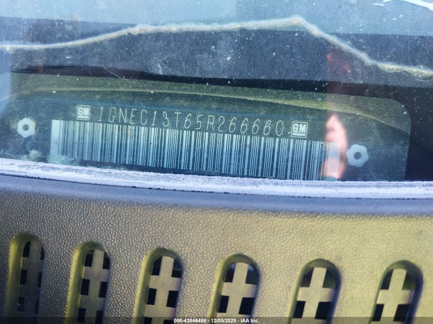 2005 Chevrolet Tahoe Ls VIN: 1GNEC13T65R266660 Lot: 43846486