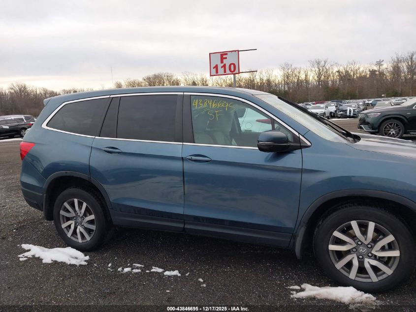 2019 Honda Pilot Ex VIN: 5FNYF6H34KB100836 Lot: 43846695