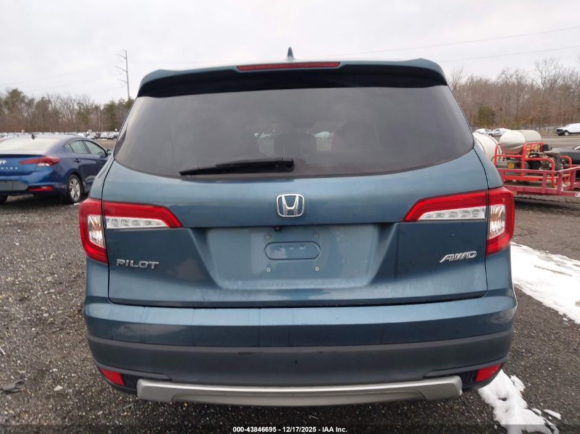 2019 Honda Pilot Ex VIN: 5FNYF6H34KB100836 Lot: 43846695