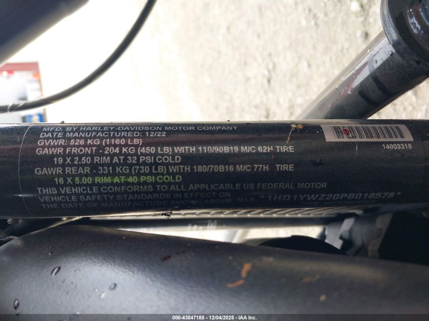 2023 Harley-Davidson Fxlrs VIN: 1HD1YWZ20PB018578 Lot: 43847188