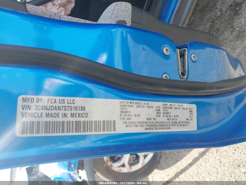2025 Jeep Compass Sport 4X4 VIN: 3C4NJDAN7ST516186 Lot: 43847361