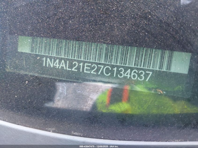 2007 Nissan Altima 2.5 S VIN: 1N4AL21E27C134637 Lot: 43847479