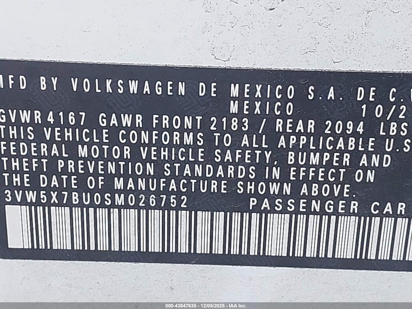 3VW5X7BU0SM026752 2025 VOLKSWAGEN JETTA photo no. 9