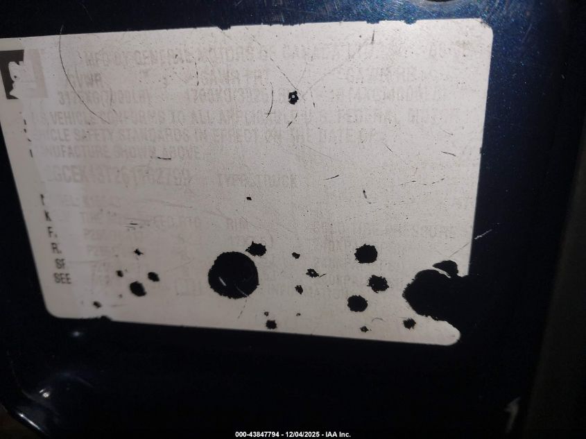 2006 Chevrolet Silverado 1500 Lt2 VIN: 2GCEK13T261162799 Lot: 43847794