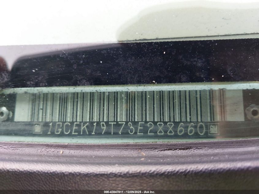 2003 Chevrolet Silverado 1500 Lt VIN: 1GCEK19T73E288660 Lot: 43847811