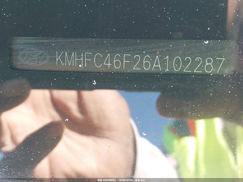 2006 Hyundai Azera Limited/Se VIN: KMHFC46F26A102287 Lot: 43848002