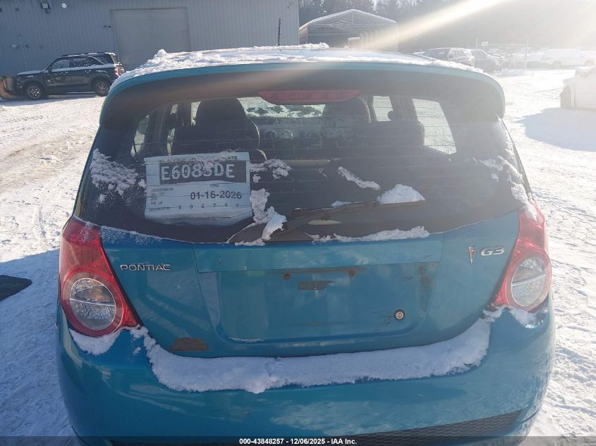 2009 Pontiac G3 VIN: KL2TD66E99B600740 Lot: 43848257