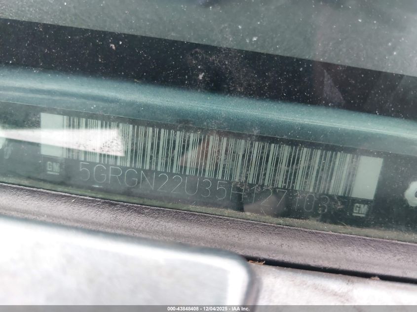 2005 Hummer H2 Sut VIN: 5GRGN22U35H127103 Lot: 43848408