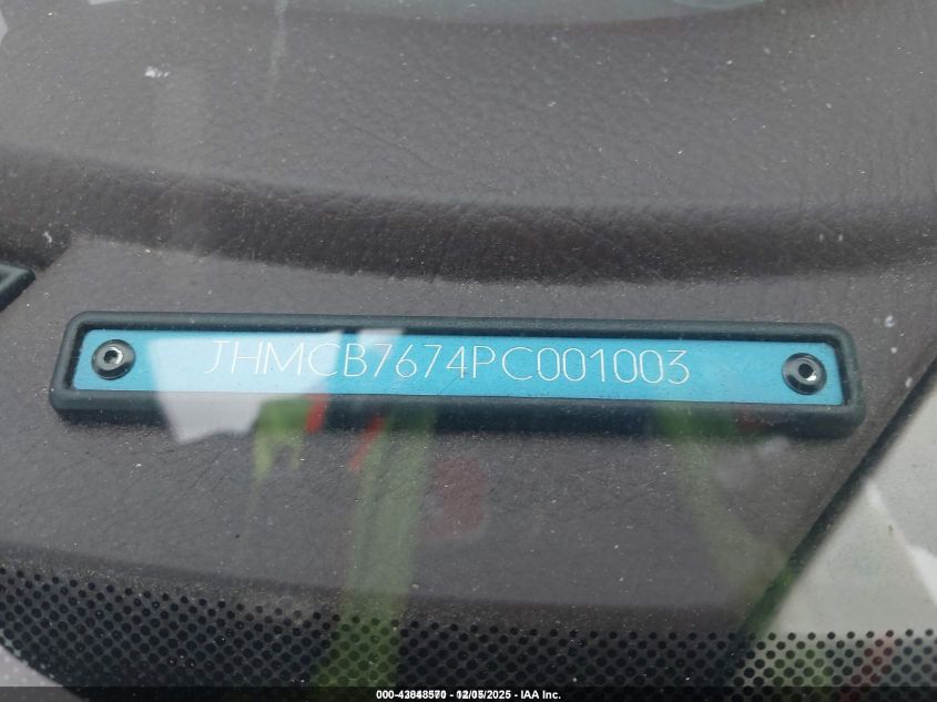 1993 Honda Accord Ex VIN: JHMCB7674PC001003 Lot: 43848570