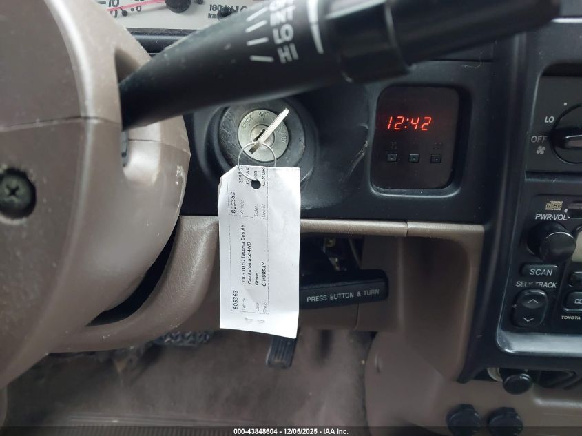 2003 Toyota Tacoma Base V6 VIN: 5TEHN72N93Z149372 Lot: 43848604