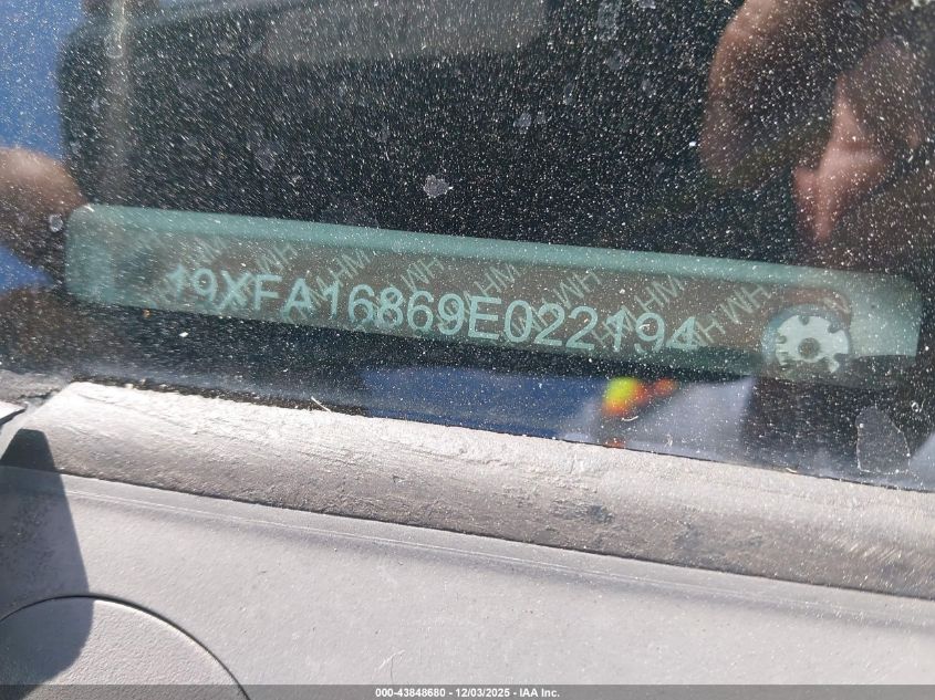 2009 Honda Civic Ex VIN: 19XFA16869E022194 Lot: 43848680