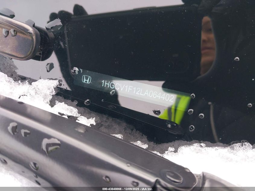 2020 Honda Accord Lx VIN: 1HGCV1F12LA064402 Lot: 43848866