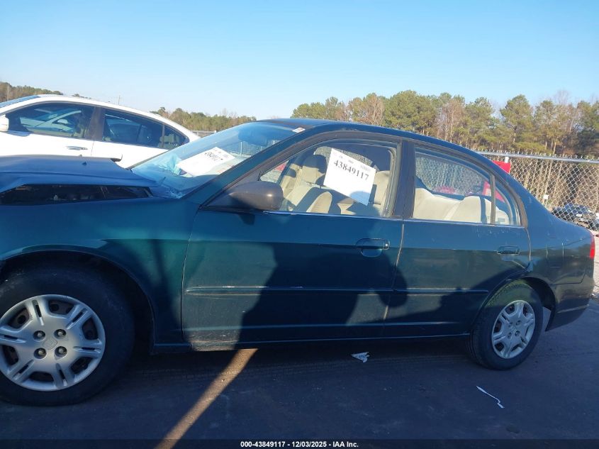 2002 Honda Civic Lx VIN: 2HGES15542H560310 Lot: 43849117