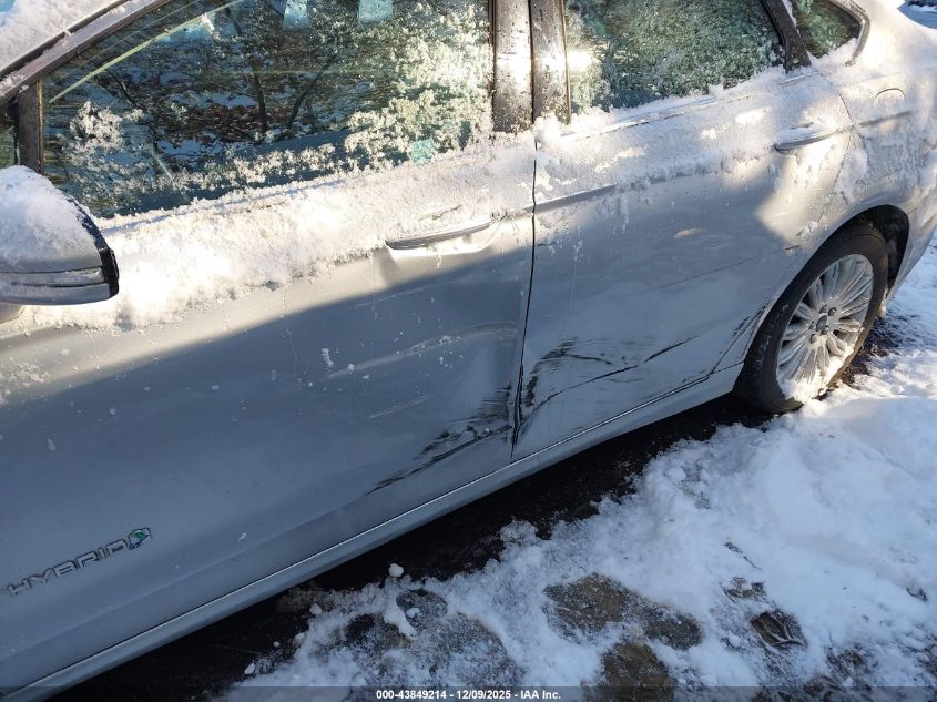 2013 Ford Fusion Hybrid Se VIN: 3FA6P0LU0DR218083 Lot: 43849214