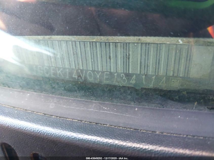 2000 Chevrolet Silverado 1500 VIN: 1GCEK14V0YE134114 Lot: 43849292