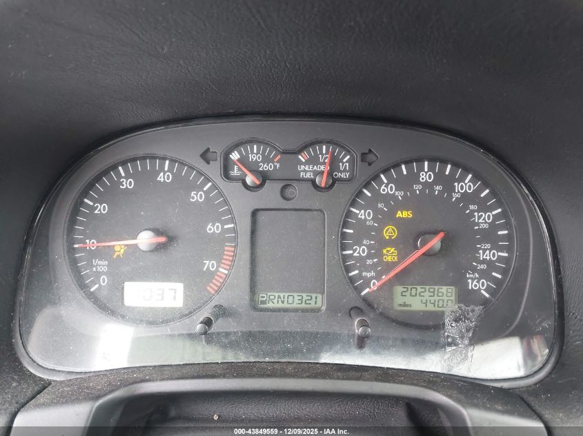 2000 Volkswagen Jetta Gls Vr6 VIN: 3VWSE29M2YM014709 Lot: 43849559