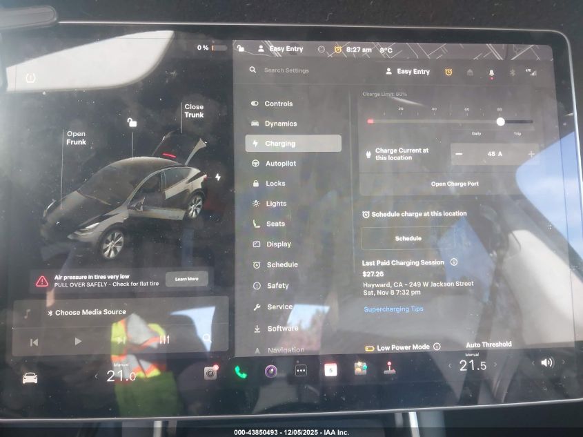 2020 Tesla Model Y Long Range Dual Motor All-Wheel Drive VIN: 5YJYGDEE0LF030096 Lot: 43850493