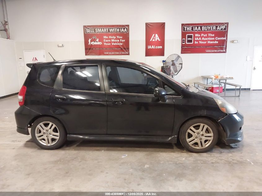 2007 Honda Fit Sport VIN: JHMGD38687S051255 Lot: 43850690
