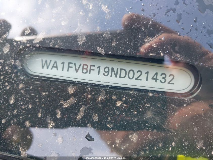 2022 Audi Q8 Prestige 55 Tfsi Quattro Tiptronic VIN: WA1FVBF19ND021432 Lot: 43850820