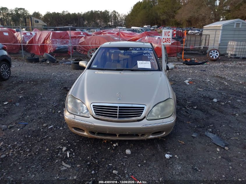 2001 Mercedes-Benz S 500 VIN: WDBNG75J31A150805 Lot: 43851016