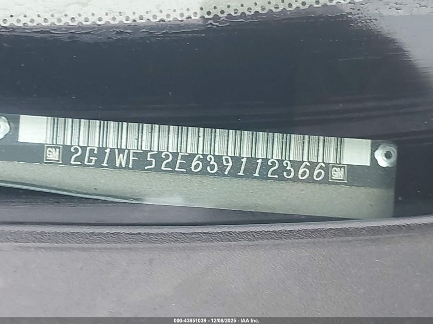 2003 Chevrolet Impala VIN: 2G1WF52E639112366 Lot: 43851039