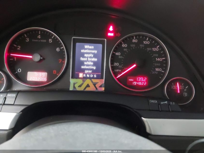 2006 Audi A4 3.2 VIN: WAUEH78E96A195023 Lot: 43851160