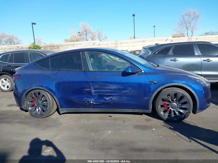 2023 Tesla Model Y Performance Dual Motor All-Wheel Drive VIN: 7SAYGDEF2PF791603 Lot: 43851388