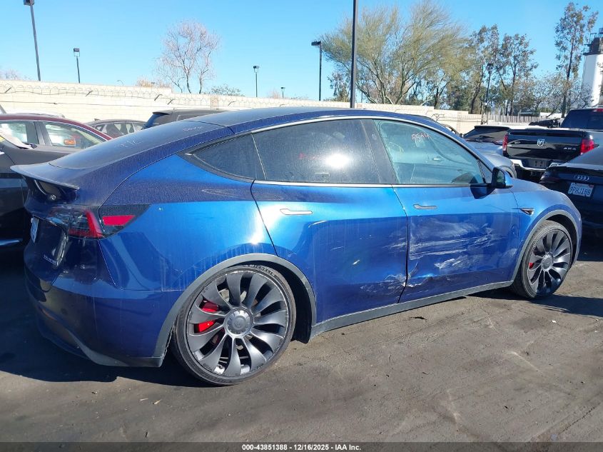 2023 Tesla Model Y Performance Dual Motor All-Wheel Drive VIN: 7SAYGDEF2PF791603 Lot: 43851388