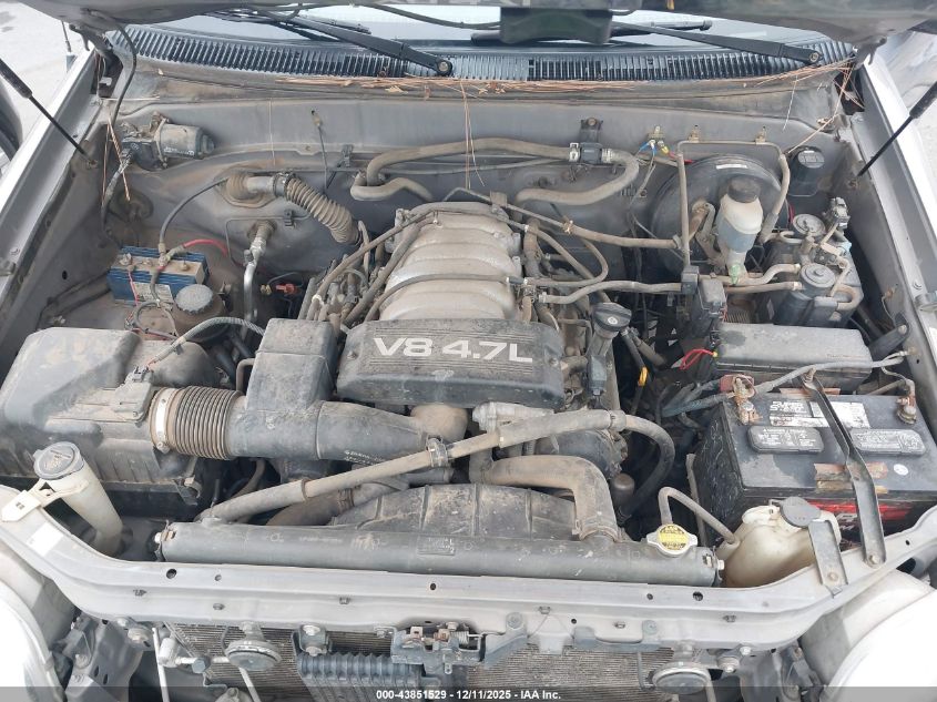 2000 Toyota Tundra Sr5 V8 VIN: 5TBKT4417YS085835 Lot: 43851529