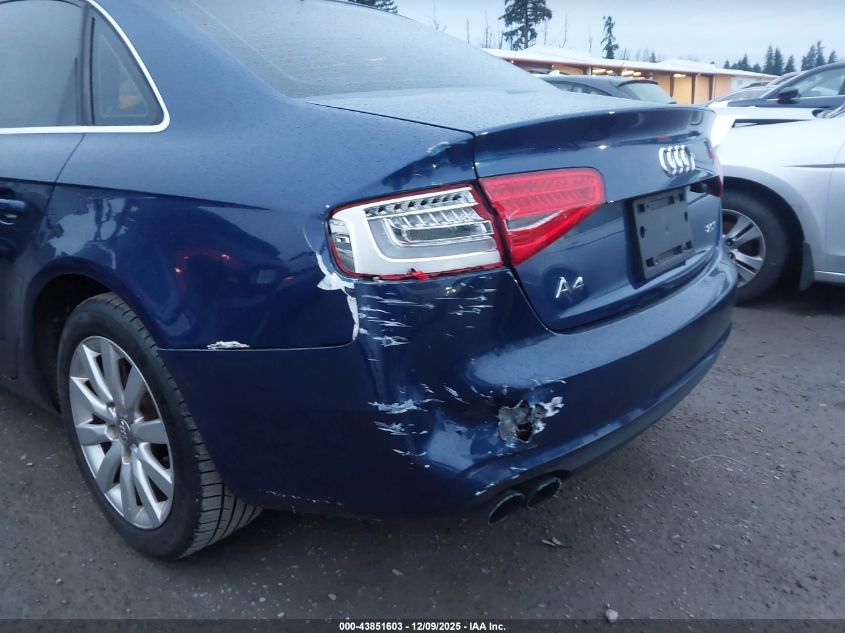 2013 Audi A4 2.0T Premium VIN: WAUAFAFL5DN030224 Lot: 43851603