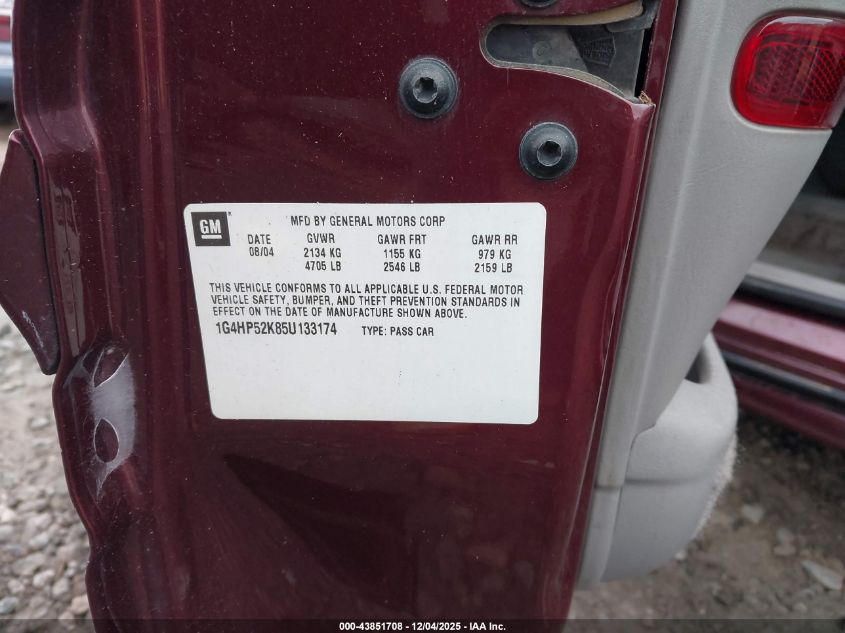 2005 Buick Lesabre Custom VIN: 1G4HP52K85U133174 Lot: 43851708