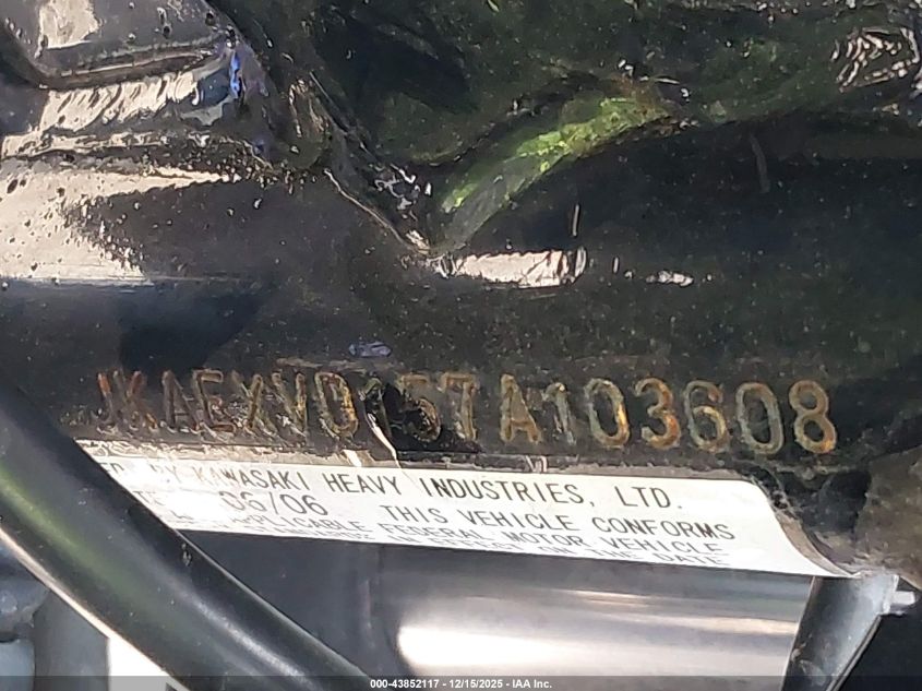 2007 Kawasaki Ex500 D VIN: JKAEXVD157A103608 Lot: 43852117