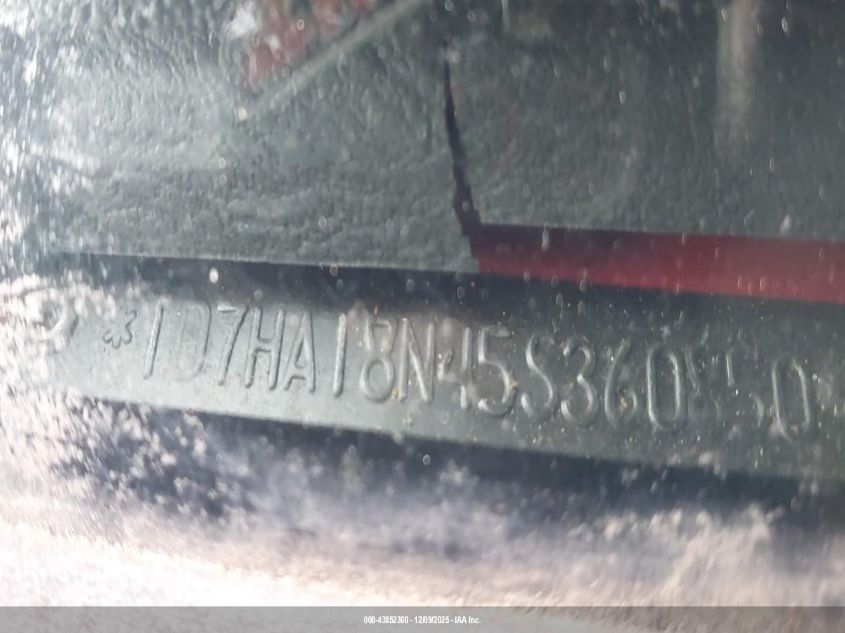 2005 Dodge Ram 1500 Slt/Laramie VIN: 1D7HA18N45S360850 Lot: 43852360