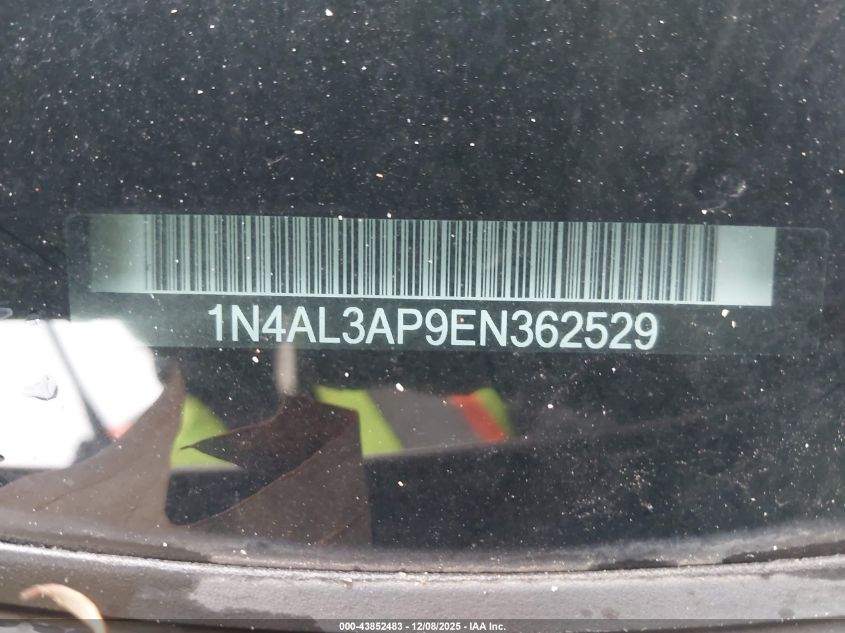 2014 Nissan Altima 2.5 S VIN: 1N4AL3AP9EN362529 Lot: 43852483