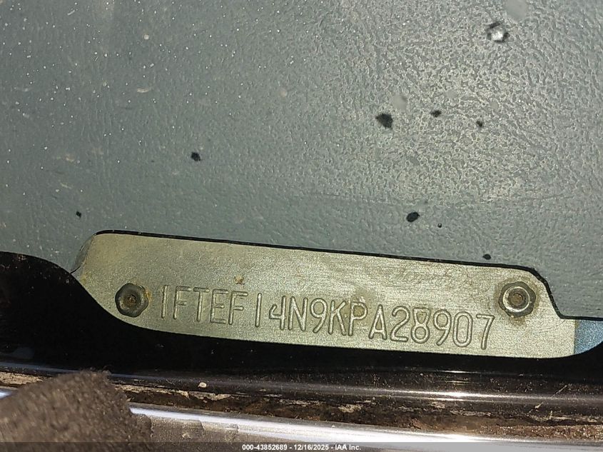 1989 Ford F150 VIN: 1FTEF14N9KPA28907 Lot: 43852689