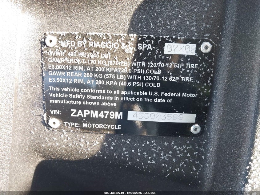 ZAPM479M495003566 2009 PIAGGIO MP3 photo no. 10