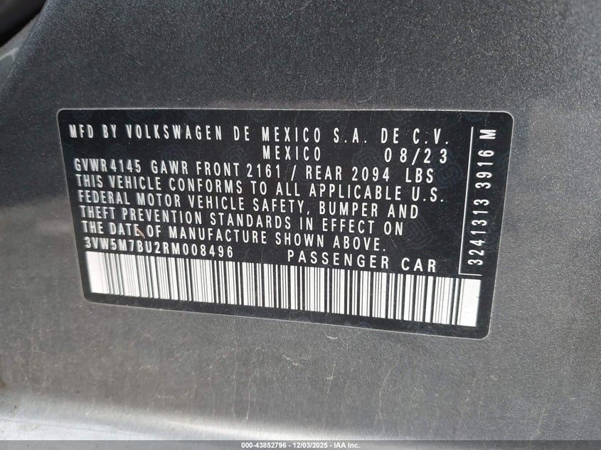 3VW5M7BU2RM008496 2024 VOLKSWAGEN JETTA photo no. 9