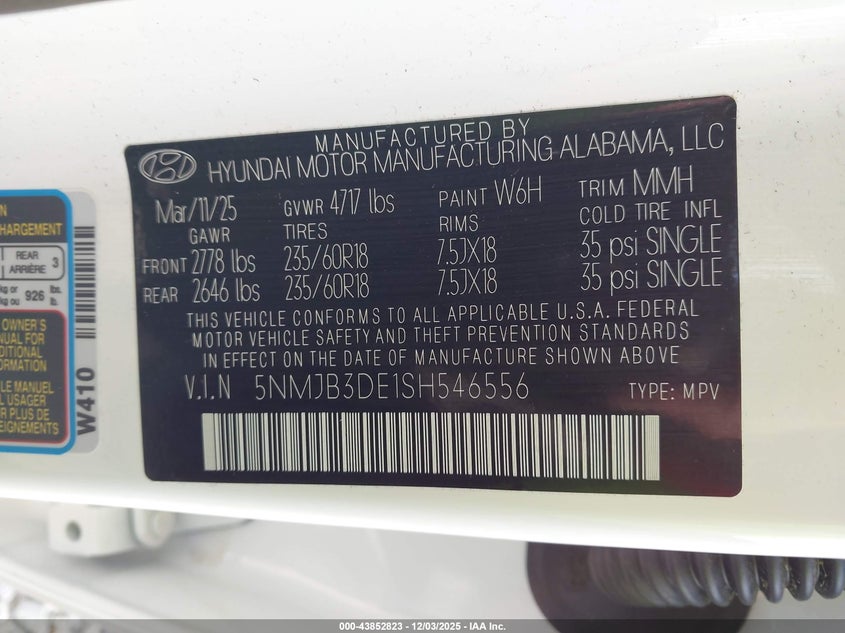 5NMJB3DE1SH546556 2025 HYUNDAI TUCSON photo no. 9