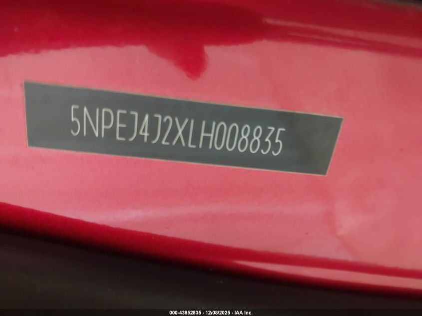 2020 Hyundai Sonata Sel Plus VIN: 5NPEJ4J2XLH008835 Lot: 43852835