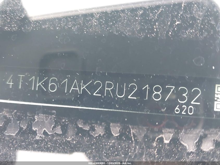 2024 Toyota Camry Xse VIN: 4T1K61AK2RU218732 Lot: 43853093