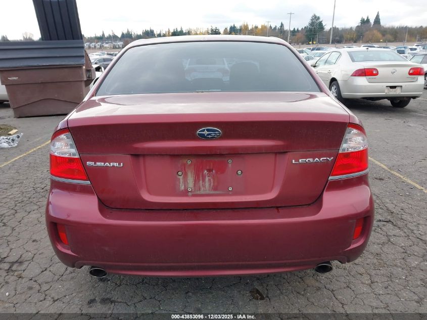 2009 Subaru Legacy 2.5I VIN: 4S3BL616497236208 Lot: 43853096