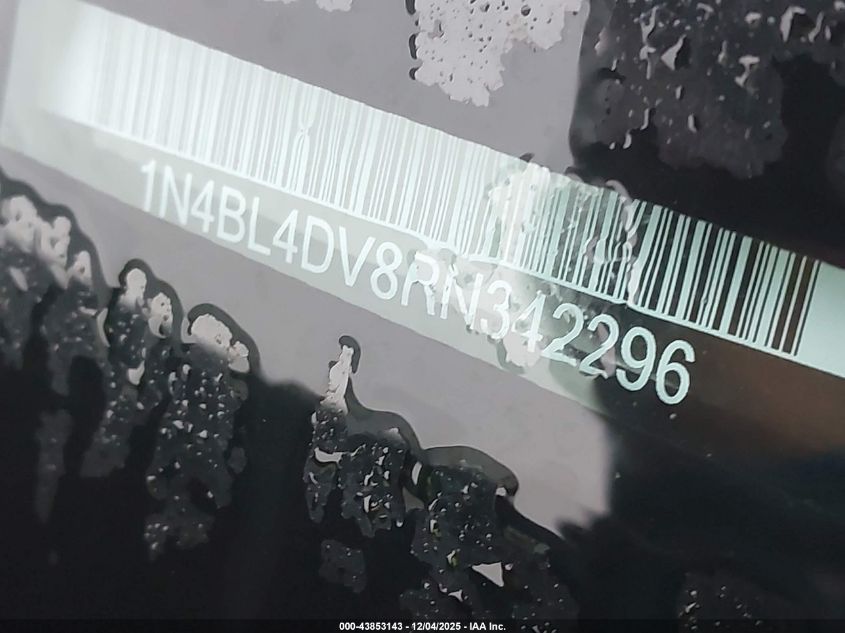 2024 Nissan Altima Sv Fwd VIN: 1N4BL4DV8RN342296 Lot: 43853143