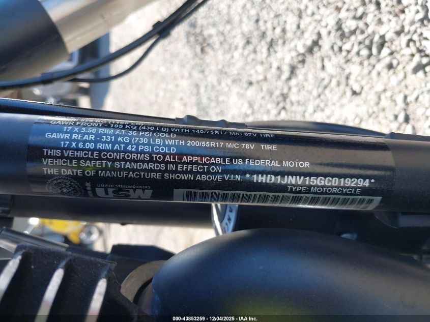 2016 Harley-Davidson Flstfb Fatboy Lo VIN: 1HD1JNV15GC019294 Lot: 43853259