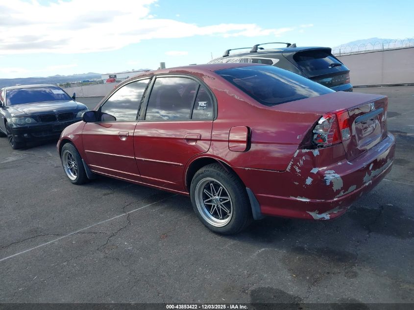 2005 Honda Civic Lx VIN: 2HGES165X5H555194 Lot: 43853422