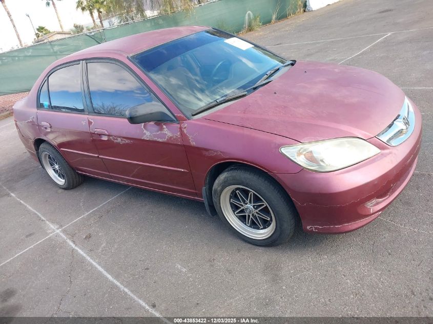 2005 Honda Civic Lx VIN: 2HGES165X5H555194 Lot: 43853422