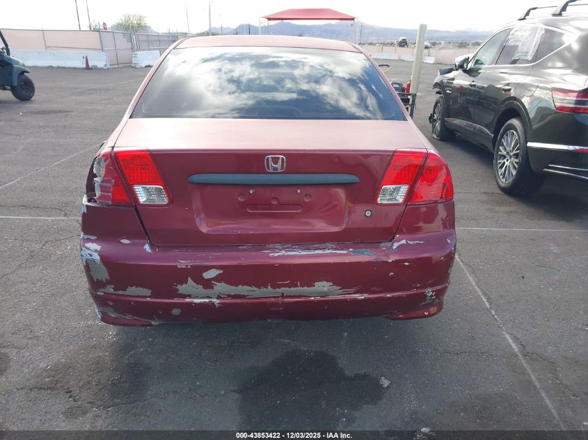 2005 Honda Civic Lx VIN: 2HGES165X5H555194 Lot: 43853422