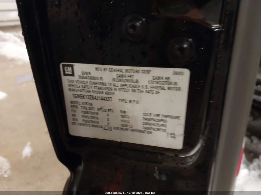 2004 Chevrolet Tahoe Ls VIN: 1GNEK13Z84J144337 Lot: 43853574