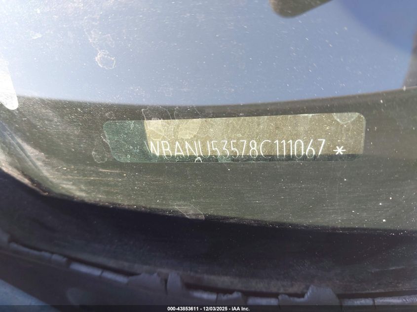 2008 BMW 528I VIN: WBANU53578C111067 Lot: 43853611