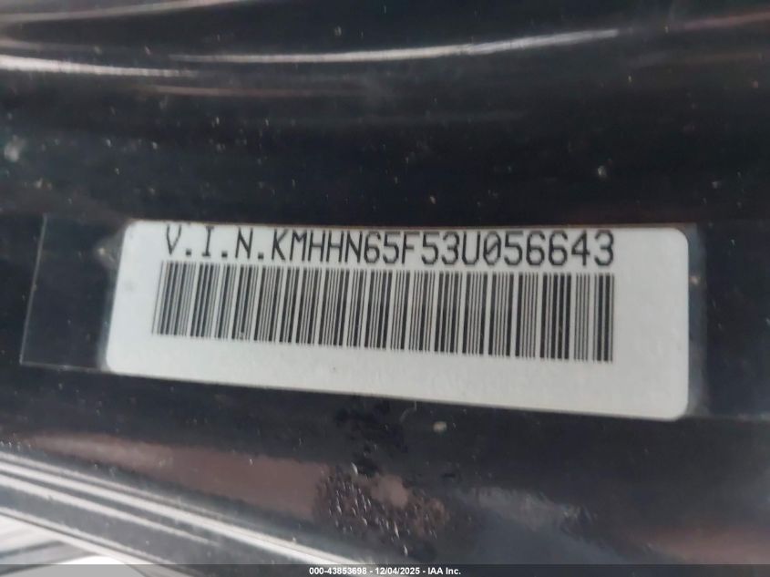 2003 Hyundai Tiburon Gt V6 VIN: KMHHN65F53U056643 Lot: 43853698