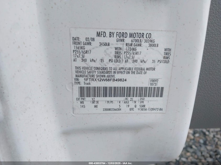 1FTRX12W68FB49824 2008 FORD F-150 photo no. 9